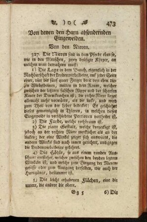 Von denen den Harn absondernden Eingeweiden.