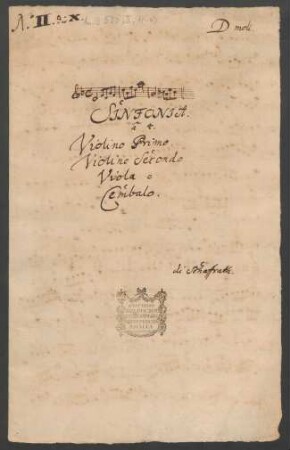 Sinfonien; strings, bc; d-Moll; CSWV B:5