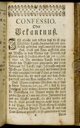 Confessio. Oder Bekantnuß.