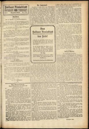 Zweite Ausgabe vom Samstag, den 29. April 1916.