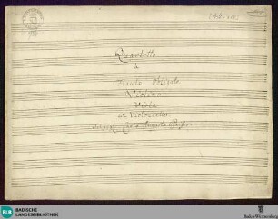Quartets - Mus. Hs. 726 : fl, vl, vla, vlc; G