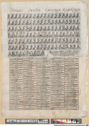 Effigies Omnium Caesarum Romanorum : Kunstrichtige Abbildung aller Römischen und Teütschen Kaiser: theils auß alten Steinen und Müntzen, theils auch auß eigentlichen Conterfaiten mit sonderm fleiß zusammen getragen