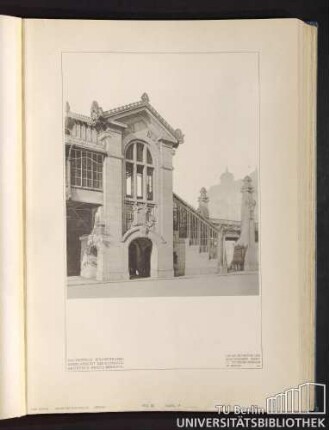 Teil III. Tafel 19. Haltestelle Bülowstrasse. Giebelansicht des Kopfbaus. Architekt: Bruno Möhring.