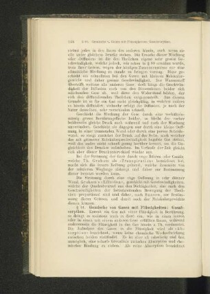 § 91. Gemische von Gasen mit Flüssigkeiten; Gasabsorption.