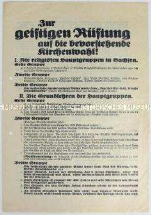 Propagandaflugblatt zur Kirchenwahl