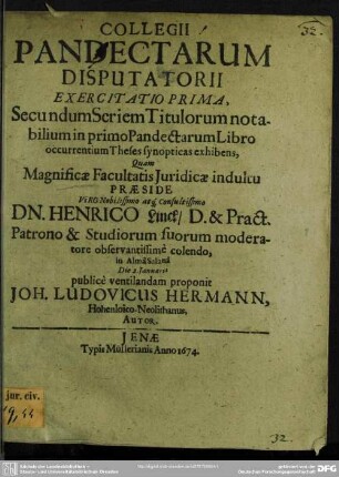 Exercitatio I. de pandectis