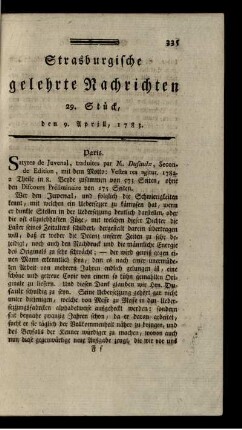 29. Stück, den 9. Aprill, 1783.