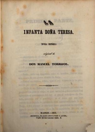 La infanta Doña Teresa : novela histórica