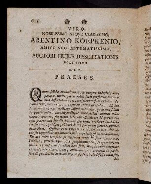 civ-cvi, Viro Nobilissimo atque Clarissimo, Arentino Koepkenio