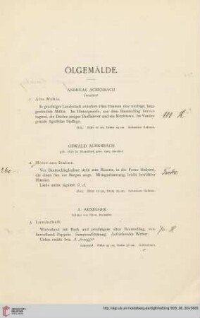 Ölgemälde (Nr. 1-178)