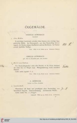 Ölgemälde (Nr. 1-178)