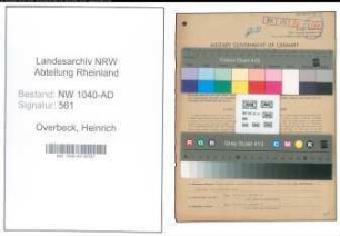 Entnazifizierung Heinrich Overbeck , geb. 27.04.1892 ()