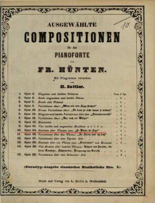 Ausgewählte Compositionen für das Pianoforte, 10. Fantasie : über Themas aus La Donna del Lago [von] (Rossini) ; op. 24