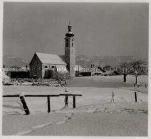 Oberaudorf, Wintermotiv, Pfarrkirche zu Unserer Lieben Frau