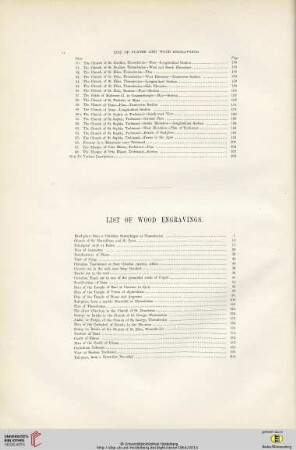 List of Plates and Wood Engravings
