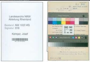 Entnazifizierung Josef Kemper , geb. 00.00.0000 (Lehrer)