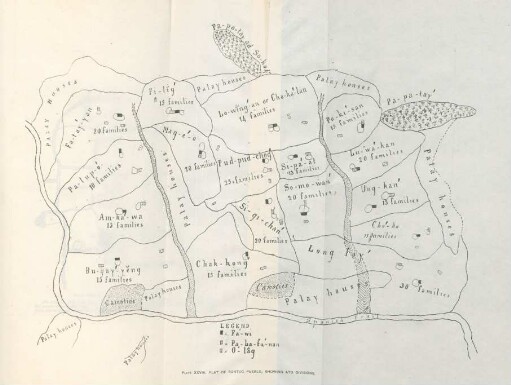 Plate XXVIII. Plat of Bontoc pueblo, showing Ato divisions