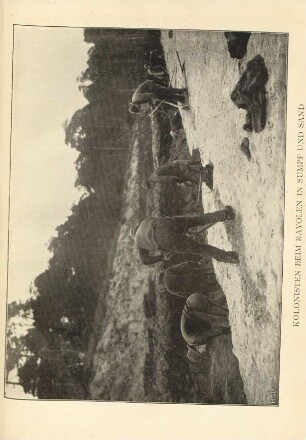 Kolonisten beim Rayolen in Sumpf und Sand