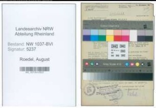 Entnazifizierung August Roedel , geb. 09.02.1901 (Baufuehrer)