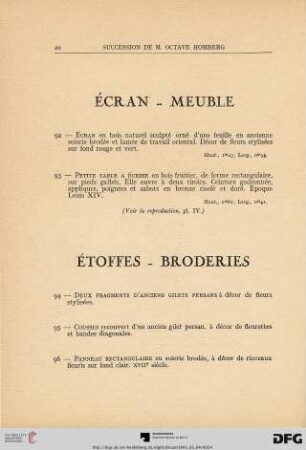 Étoffes - Broderies (Nr. 94-105)