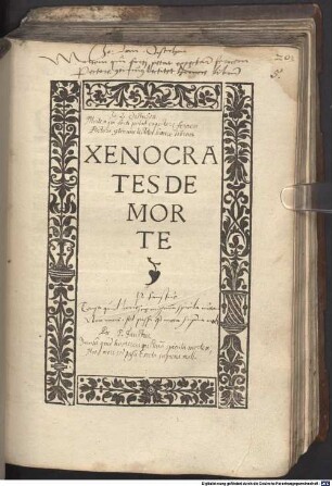 Xenocrates De Morte