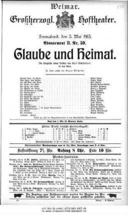 Glaube und Heimat