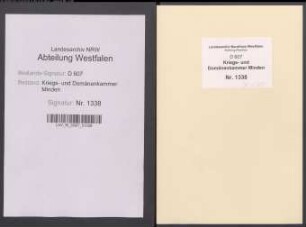 Regulierung des rathäuslichen Wesens in Bünde und Anfertigung des Kompetenz-Etats