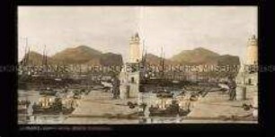 Blick über Hafen zum Monte Pellegrino, Palermo