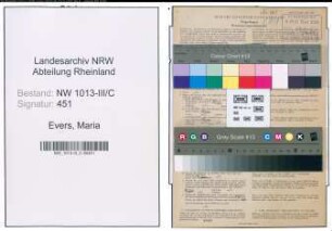 Entnazifizierung Maria Evers , geb. 03.09.1899 (Modistin)