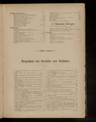 Verzeichnis der Verfasser von Aufsätzen.