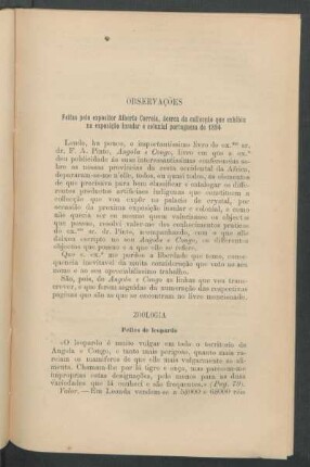 Observações feitas pelo expositor Alberto Correia, ácerca da collecção que exhibiu na exposição insular e colonial portugueza da 1894