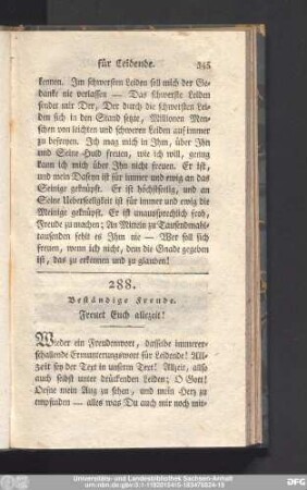 288. Beständige Freude. Freuet Euch allezeit!