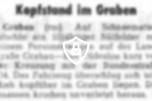 Kopfstand im Graben