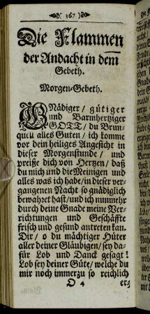 Die Flammen der Andacht in dem Gebeth.