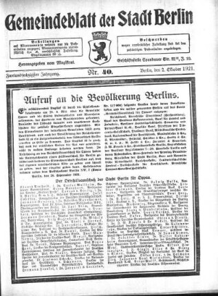 1921,40: Nr. 40, 2. Oktober 1921