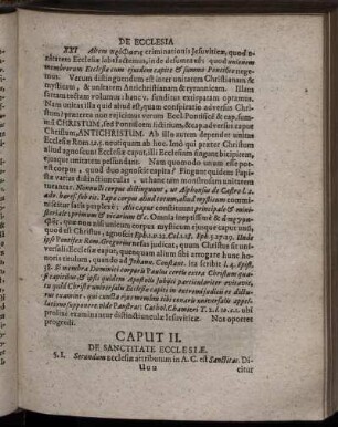 Caput II. [ - ] Caput IV.; De Sanctitate Ecclesiæ; De Perpetuitate Ecclesiæ; De Ecclesiæ Descriptione.