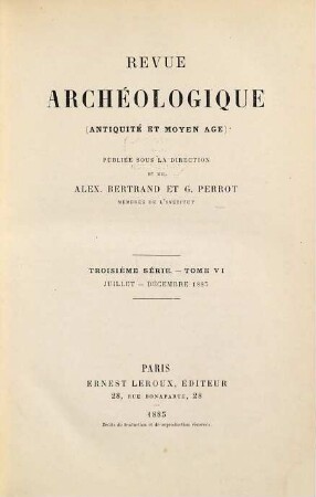 Revue archéologique. 6. 1885