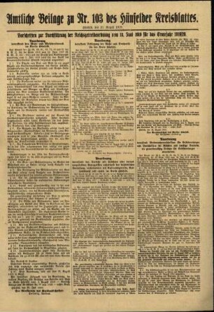 Zweite Ausgabe vom Samstag, den 23. August 1919.
