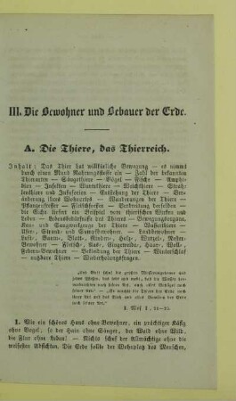III. Die Bewohner und Bebauer der Erde