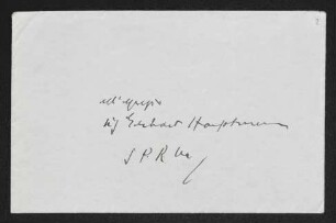 Brief von James Joyce an Gerhart Hauptmann