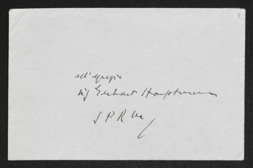 Brief von James Joyce an Gerhart Hauptmann