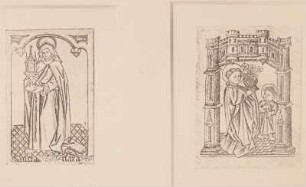 links: Heilige Clara, rechts: Heilige Dorothea mit Jesuskind