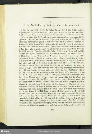 Die Gründung des Handwerkervereins