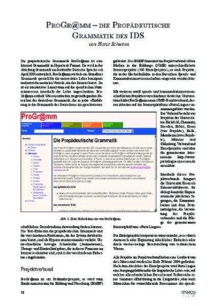 ProGr@mm - Die propädeutische Grammatik des IDS