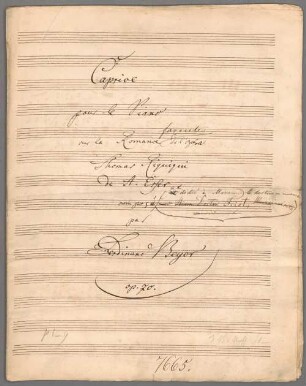 Caprice pour le Piano sur la Romance de l'Opéra Thomas Riquiqui, Klavier, op. 70 - BSB Mus.Schott.Ha 7876-2