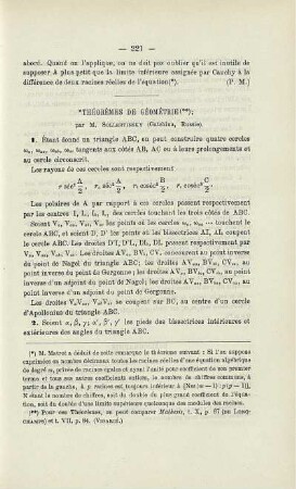 THÉORÈMES DE GÉOMÉTRIE.
