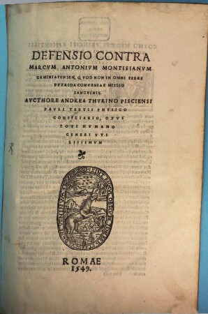 Defensio contra Marcum Ant. Montisianum