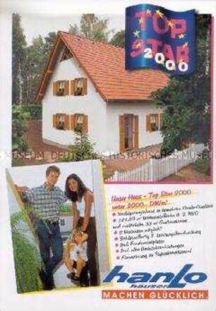 Werbeblatt der Firma Hanlo Häuser für das Haus "Top Star 2000"