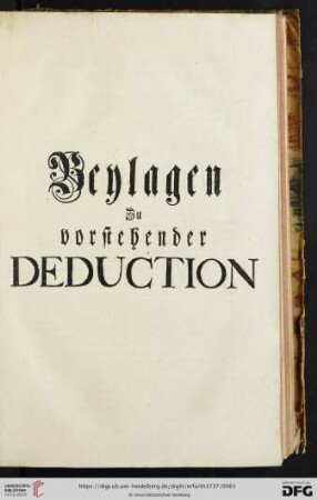 Beylagen zu vorstehender Deduction