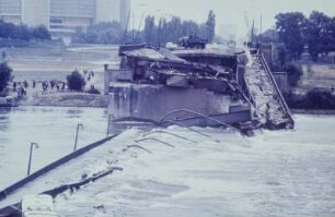 Einsturz der Reichsbrücke Wien, echte Ketten-Hänge-Brücke